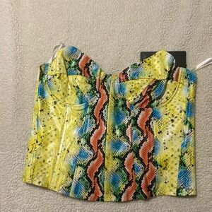 Colorful Snake Print Bustier